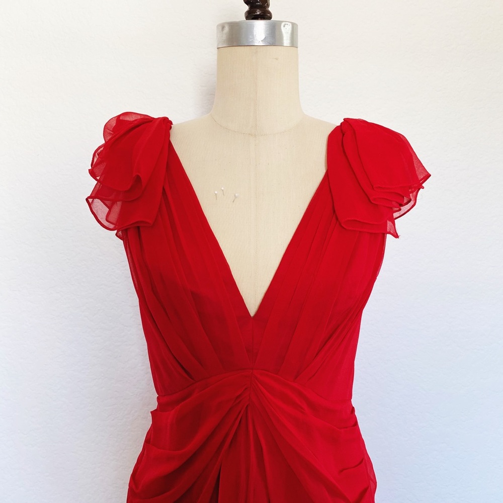 JILL Jill Stuart red silk chiffon maxi gown 2